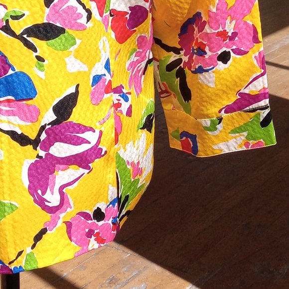 Bright colorful floral design silk jacket - Picture 8 of 9